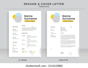 Resume and Cover Letter Template, Minimalist resume cv template, Cv professional jobs resume