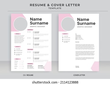 Resume and Cover Letter Template, Minimalist resume cv template, Cv professional jobs resume