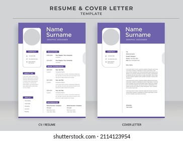 Resume and Cover Letter Template, Minimalist resume cv template, Cv professional jobs resume