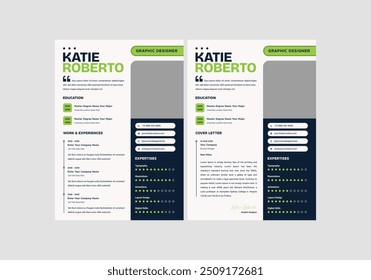 Resume and Cover Letter Template, Minimalist resume cv template, Cv professional jobs resumes