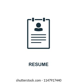 Resume creative icon. Simple element illustration. Resume concept symbol design from human resources collection. Can be used for web, mobile and print. web design, apps, software, print.