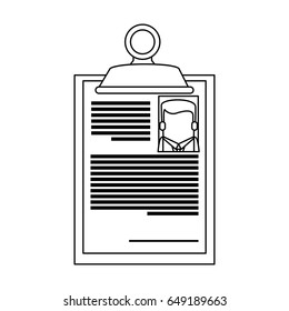 resume or curriculum vitae cv icon image on clipboard 