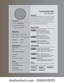 Resume Curriculum Vitae for job Applicant