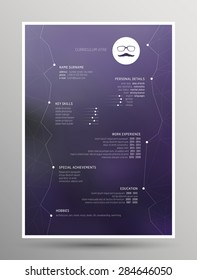 Resume / Curriculum vitae, low poly theme