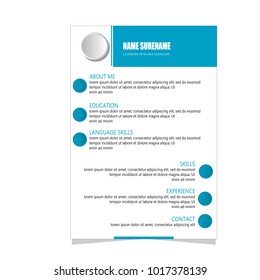 resume curriculum vitae template cv illustration vector