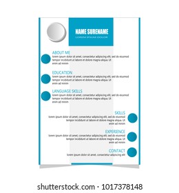 resume curriculum vitae template cv illustration vector