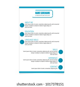 resume curriculum vitae template cv illustration vector