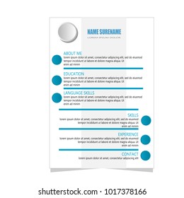 resume curriculum vitae template cv illustration vector