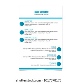 resume curriculum vitae template cv illustration vector