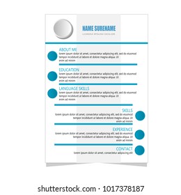 resume curriculum vitae template cv illustration vector