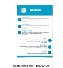 resume curriculum vitae template cv illustration vector