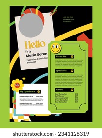 Resume with Cute Design Template