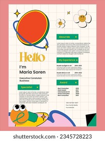 Resume with Cute Design Template