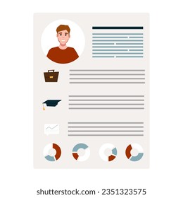 Resume. CV application. Selecting staff. Searching professional staff. Resume form. Recruitment. Creative cv template vector minimalist