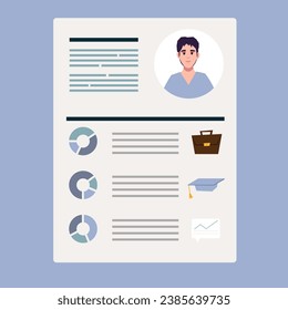 Resume. CV application. Selecting staff. Searching professional staff. Resume form. Recruitment. Creative cv template vector minimalist