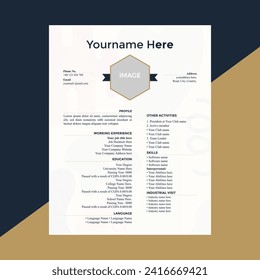 Resume or cv Design template Clean and modern with minimal design
