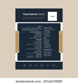 Resume or cv Design template Clean and modern with minimal design