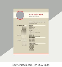 Resume or cv Design template Clean and modern with minimal design
