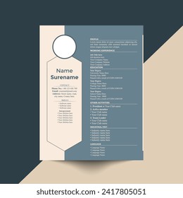 Resume or cv Design template Clean and modern with minimal design
