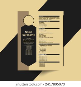 Resume or cv Design template Clean and modern with minimal design
