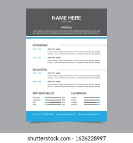 Resume / CV Design Template Eps10 Vector Template