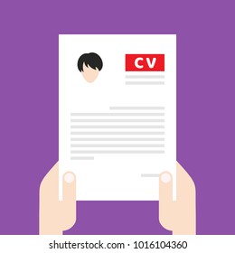 Resume, CV. Find person for job opportunity, vector illustration design. Concept search better candidate for open position. We are hiring, hr. Job offer. Wanted employee. Ultra violet background.