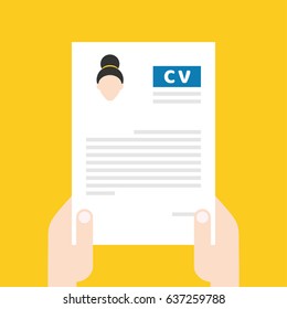 Resume, CV. Find person for job opportunity, vector illustration design. Concept search better candidate for open position. We are hiring, hr. Job offer. Wanted employee, staff.