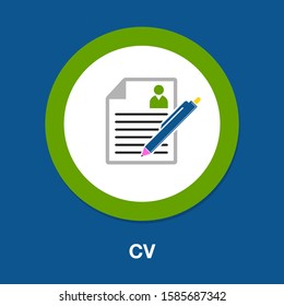 resume - cv icon. Applying for job, giving CV, job competition vector concept