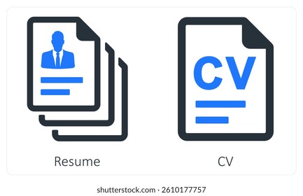 Resume and CV icon concept