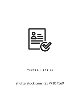 Resume Cv Icon. Editable Stroke