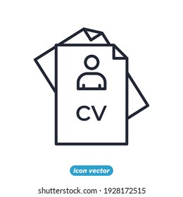 resume cv icon. Headhunting resume symbol template for graphic and web design collection logo vector illustration