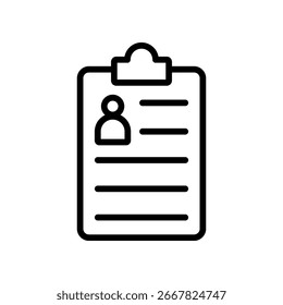 Ilustración vectorial De Esquema De Icono De Currículum Vitae Y Cv