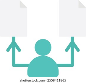 Resume Cv Job Profile Icon Vector Flat Illustration