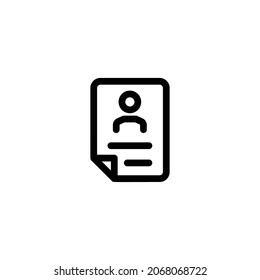 Resume And Cv Line Icon, Vector Template