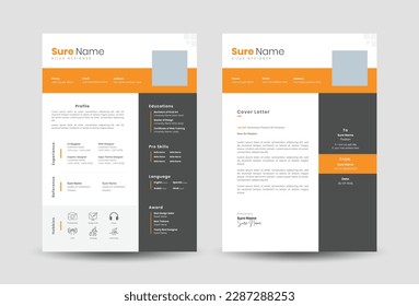 resume or cv template design