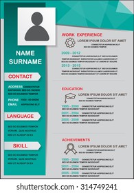  resume (cv) template infographics background and element,  Can be used for personal statistic , human resource data, job interview, web design, info chart. vector illustration