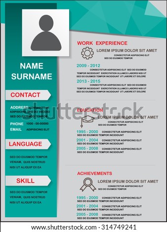 Resume Cv Template Infographics Background Element Stock 