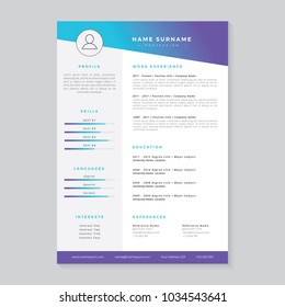 Resume, cv template for job applications