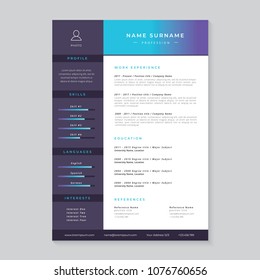 Resume, cv template for job applications
