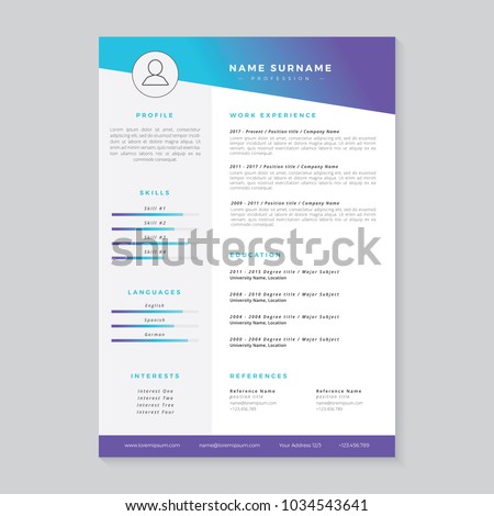 Resume, cv template for job applications