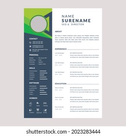 Resume cv template layout background vector