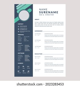 Reanudar vector de fondo de diseño de plantilla cv