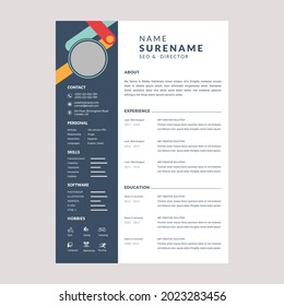 Resume cv template layout background vector