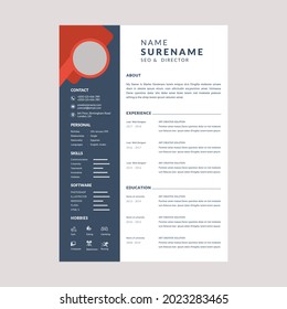 Resume cv template layout background vector