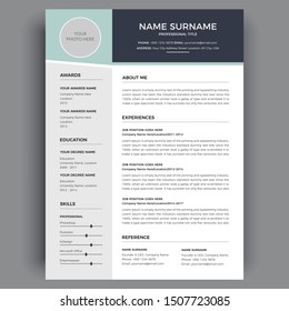 Resume or Cv template, white design layout vector for job applications