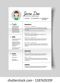 Resume CV Template For Women In Minimalist Design