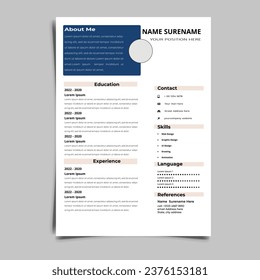 Reanudar el diseño de plantillas gráficas vectoriales de CV