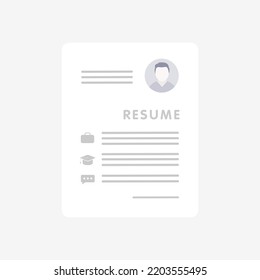 Resume CV vector icon concept isolated on white background