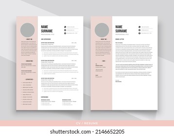 Resume and cv vector template. Awesome for job applications