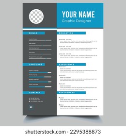 Resume and cv vector template. Awesome for job applications